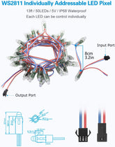 ALITOVE WS2811 12mm Diffused Digital RGB LED Pixel Modules - Set of 50, Waterproof for Vibrant Lighting Displays - ALITOVE-Add Vivid Color to Life